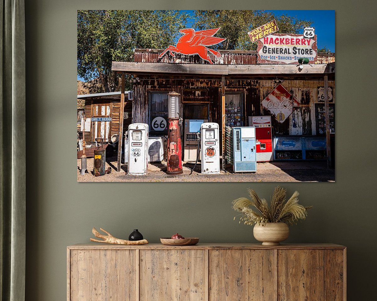 Old gas station vintage on Route 66 in Hackberry USA by Dieter